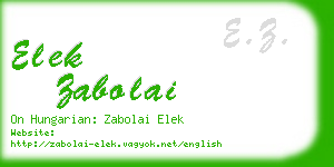 elek zabolai business card